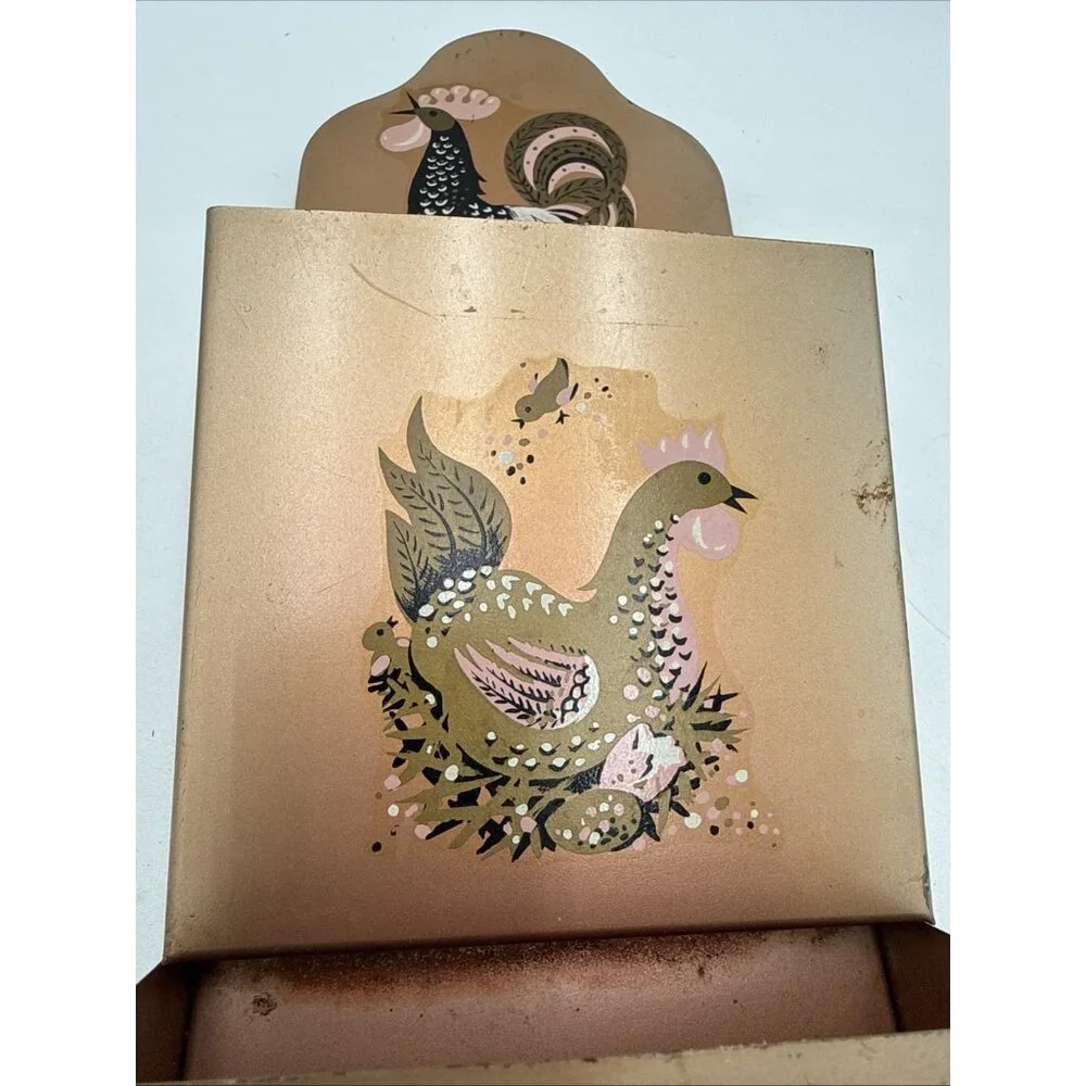 MCM Copper 3 Tier Wall Caddy Letter Mail Holder Roosters Vintage Organizer metal